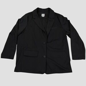 Gap‎ Ponte Blazer Women XXL Black Two Button Stretch Professional Casual